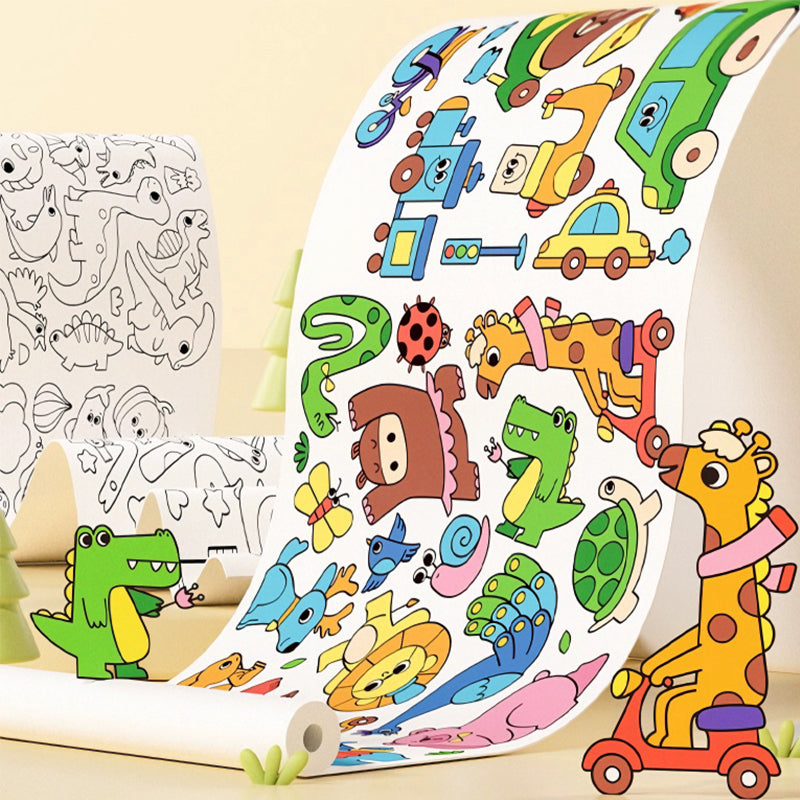 SUPER ROLO DE DESENHO INFANTIL DE 5M + KIT DE 44 LÁPIS COLORIDOS DE BRINDE