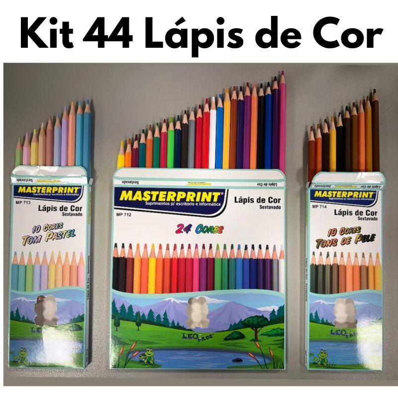 Kit 44 Lápis de Coloridas